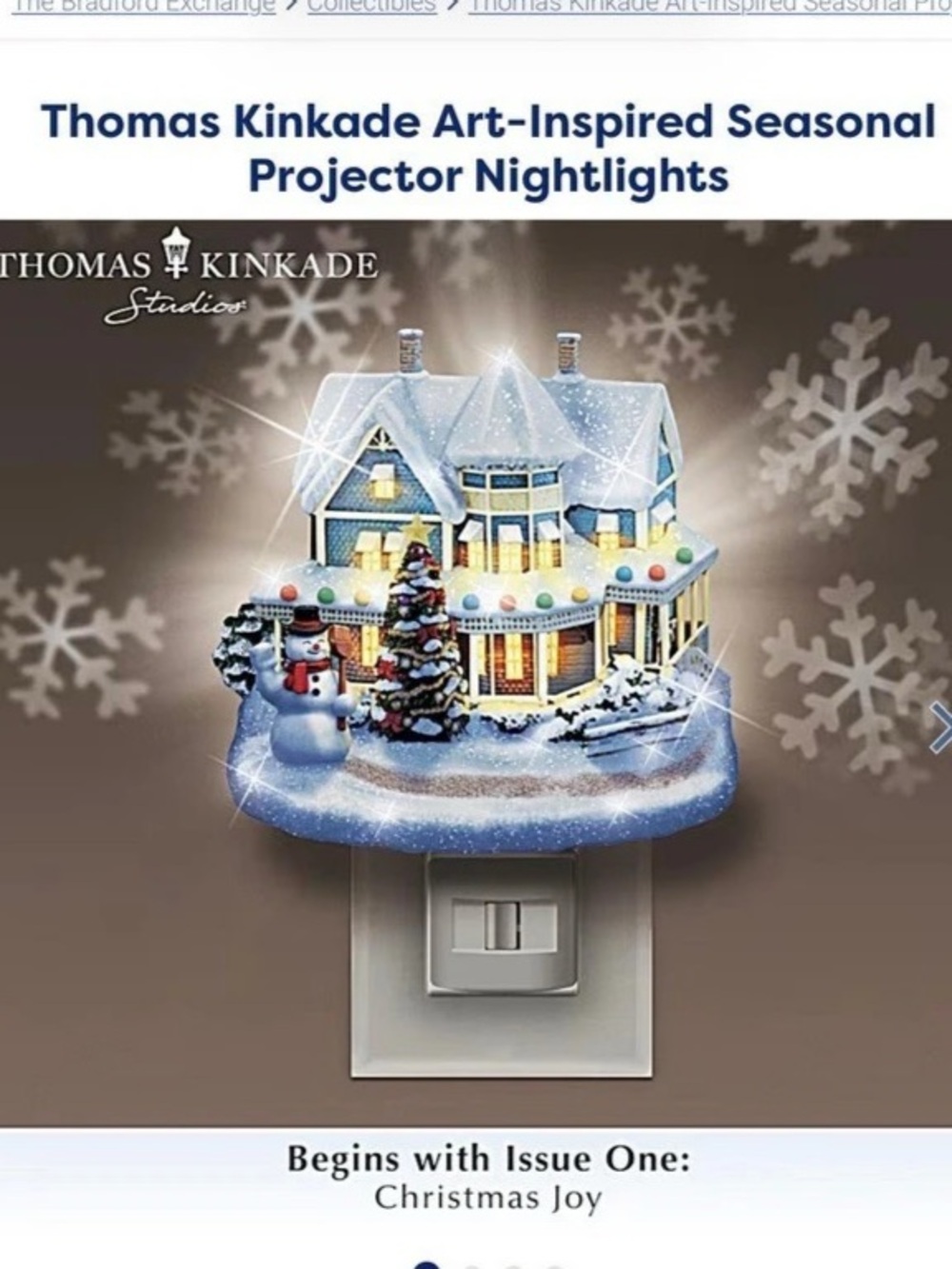 Bradford Exchange Thomas Kinkade Art-Inspired Seasonal Christmas Projector Night